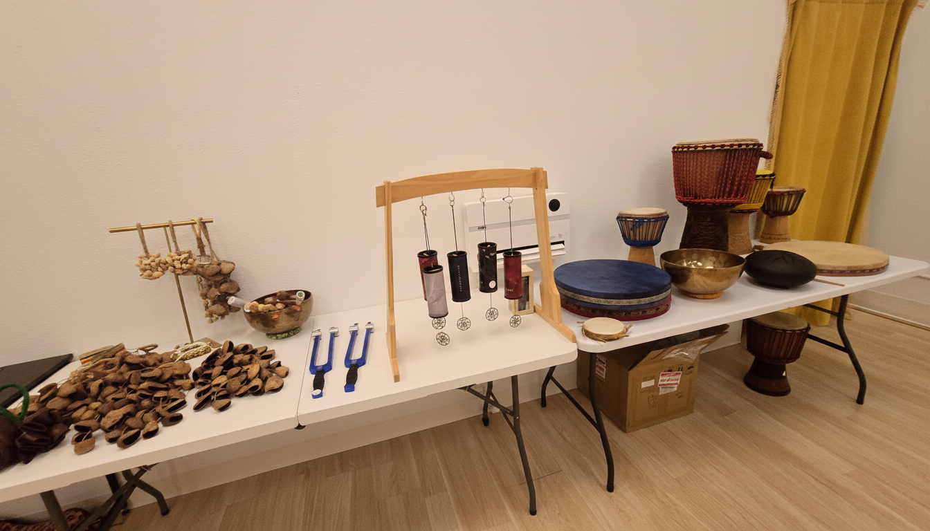 Warm restorative tools and light at Kindred Healing Center